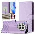 For Infinix Zero 40 5G / 4G Honeycomb Embossing RFID Leather Phone Case(Light Purple) - 1