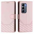 For Infinix Hot 50 Pro+ 4G Honeycomb Embossing RFID Leather Phone Case(Pink) - 2