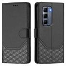 For Infinix Hot 50 Pro+ 4G Honeycomb Embossing RFID Leather Phone Case(Black) - 2