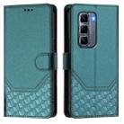 For Infinix Hot 50 Pro+ 4G Honeycomb Embossing RFID Leather Phone Case(Peacock Green) - 2