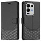 For Infinix Note 50s Honeycomb Embossing RFID Leather Phone Case(Black) - 2