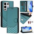 For Infinix Note 50s Honeycomb Embossing RFID Leather Phone Case(Peacock Green) - 1