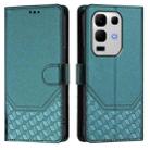 For Infinix Note 50s Honeycomb Embossing RFID Leather Phone Case(Peacock Green) - 2