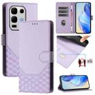 For Infinix Note 50s Honeycomb Embossing RFID Leather Phone Case(Light Purple) - 1