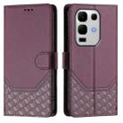 For Infinix Note 50s Honeycomb Embossing RFID Leather Phone Case(Violet) - 2