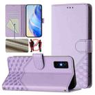 For Infinix GT 30 Pro Honeycomb Embossing RFID Leather Phone Case(Light Purple) - 1