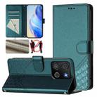 For itel A05s Honeycomb Embossing RFID Leather Phone Case(Peacock Green) - 1