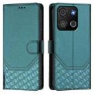 For itel A05s Honeycomb Embossing RFID Leather Phone Case(Peacock Green) - 2