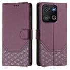 For itel A05s Honeycomb Embossing RFID Leather Phone Case(Violet) - 2