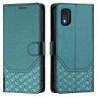 For itel A23 Pro / A17 Honeycomb Embossing RFID Leather Phone Case(Peacock Green) - 2