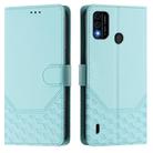 For itel A48 Honeycomb Embossing RFID Leather Phone Case(Mint Green) - 2