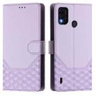 For itel A48 Honeycomb Embossing RFID Leather Phone Case(Light Purple) - 2