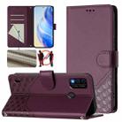 For itel A48 Honeycomb Embossing RFID Leather Phone Case(Violet) - 1