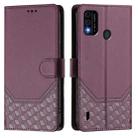 For itel A48 Honeycomb Embossing RFID Leather Phone Case(Violet) - 2