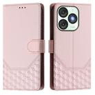 For itel A50 Honeycomb Embossing RFID Leather Phone Case(Pink) - 2