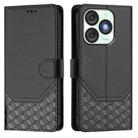 For itel A50 Honeycomb Embossing RFID Leather Phone Case(Black) - 2