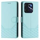 For itel A60 / A60s Honeycomb Embossing RFID Leather Phone Case(Mint Green) - 2