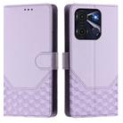 For itel A60 / A60s Honeycomb Embossing RFID Leather Phone Case(Light Purple) - 2