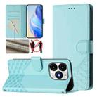 For itel A70 Honeycomb Embossing RFID Leather Phone Case(Mint Green) - 1