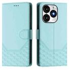 For itel A70 Honeycomb Embossing RFID Leather Phone Case(Mint Green) - 2