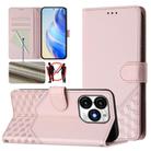 For itel A70 Honeycomb Embossing RFID Leather Phone Case(Pink) - 1