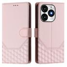 For itel A70 Honeycomb Embossing RFID Leather Phone Case(Pink) - 2