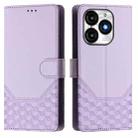 For itel A70 Honeycomb Embossing RFID Leather Phone Case(Light Purple) - 2
