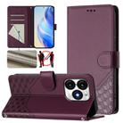 For itel A70 Honeycomb Embossing RFID Leather Phone Case(Violet) - 1