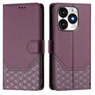 For itel A70 Honeycomb Embossing RFID Leather Phone Case(Violet) - 2