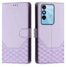 For itel P38 Honeycomb Embossing RFID Leather Phone Case(Light Purple) - 2