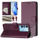 For itel P38 Honeycomb Embossing RFID Leather Phone Case(Violet) - 1