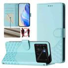 For itel P40 Honeycomb Embossing RFID Leather Phone Case(Mint Green) - 1