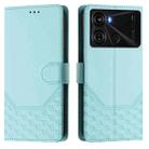 For itel P40 Honeycomb Embossing RFID Leather Phone Case(Mint Green) - 2