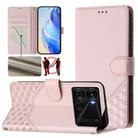 For itel P40 Honeycomb Embossing RFID Leather Phone Case(Pink) - 1