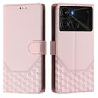 For itel P40 Honeycomb Embossing RFID Leather Phone Case(Pink) - 2