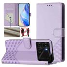 For itel P40 Honeycomb Embossing RFID Leather Phone Case(Light Purple) - 1