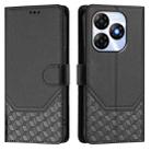 For itel P55 4G / Infinix Smart 8 Honeycomb Embossing RFID Leather Phone Case(Black) - 2