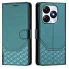 For itel P55 4G / Infinix Smart 8 Honeycomb Embossing RFID Leather Phone Case(Peacock Green) - 2