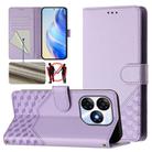 For itel P55 4G / Infinix Smart 8 Honeycomb Embossing RFID Leather Phone Case(Light Purple) - 1