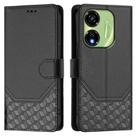 For itel P55 5G Honeycomb Embossing RFID Leather Phone Case(Black) - 2