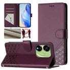 For itel P55 5G Honeycomb Embossing RFID Leather Phone Case(Violet) - 1