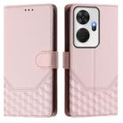 For itel P55+ Honeycomb Embossing RFID Leather Phone Case(Pink) - 2