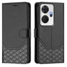 For itel P55+ Honeycomb Embossing RFID Leather Phone Case(Black) - 2