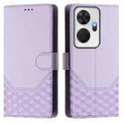 For itel P55+ Honeycomb Embossing RFID Leather Phone Case(Light Purple) - 2