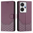 For itel P55+ Honeycomb Embossing RFID Leather Phone Case(Violet) - 2