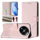 For itel RS4 S666LN Honeycomb Embossing RFID Leather Phone Case(Pink) - 1