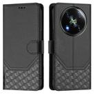 For itel RS4 S666LN Honeycomb Embossing RFID Leather Phone Case(Black) - 2