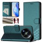 For itel RS4 S666LN Honeycomb Embossing RFID Leather Phone Case(Peacock Green) - 1