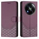 For itel RS4 S666LN Honeycomb Embossing RFID Leather Phone Case(Violet) - 2