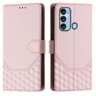 For itel S17 / Vision 3 Honeycomb Embossing RFID Leather Phone Case(Pink) - 2